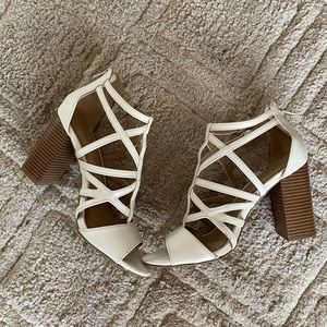 White heel sandals